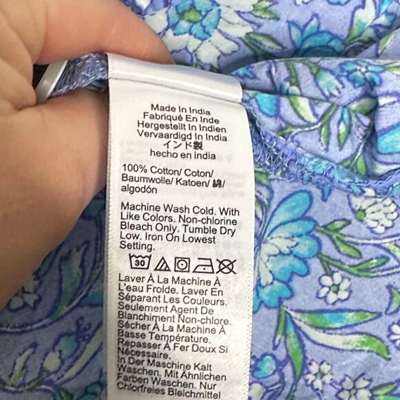 J. CREW Fresco Top in Floral Cotton Poplin Blue Sz S {H15} - Picture 7 of 8